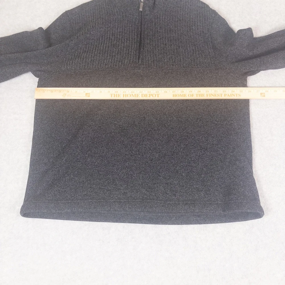 Van Heusen Flex Mens XXL Charcoal Gray Heather Quarter Zip Pullover Sweater